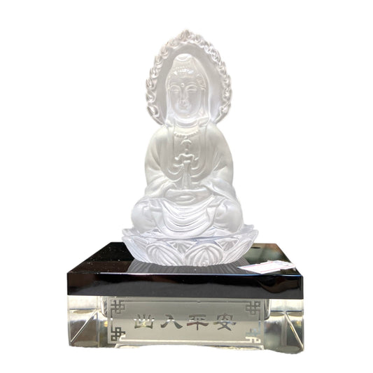 White Pure Vase Bottle Sitting Kuan Guan Yin with Perfume Holder