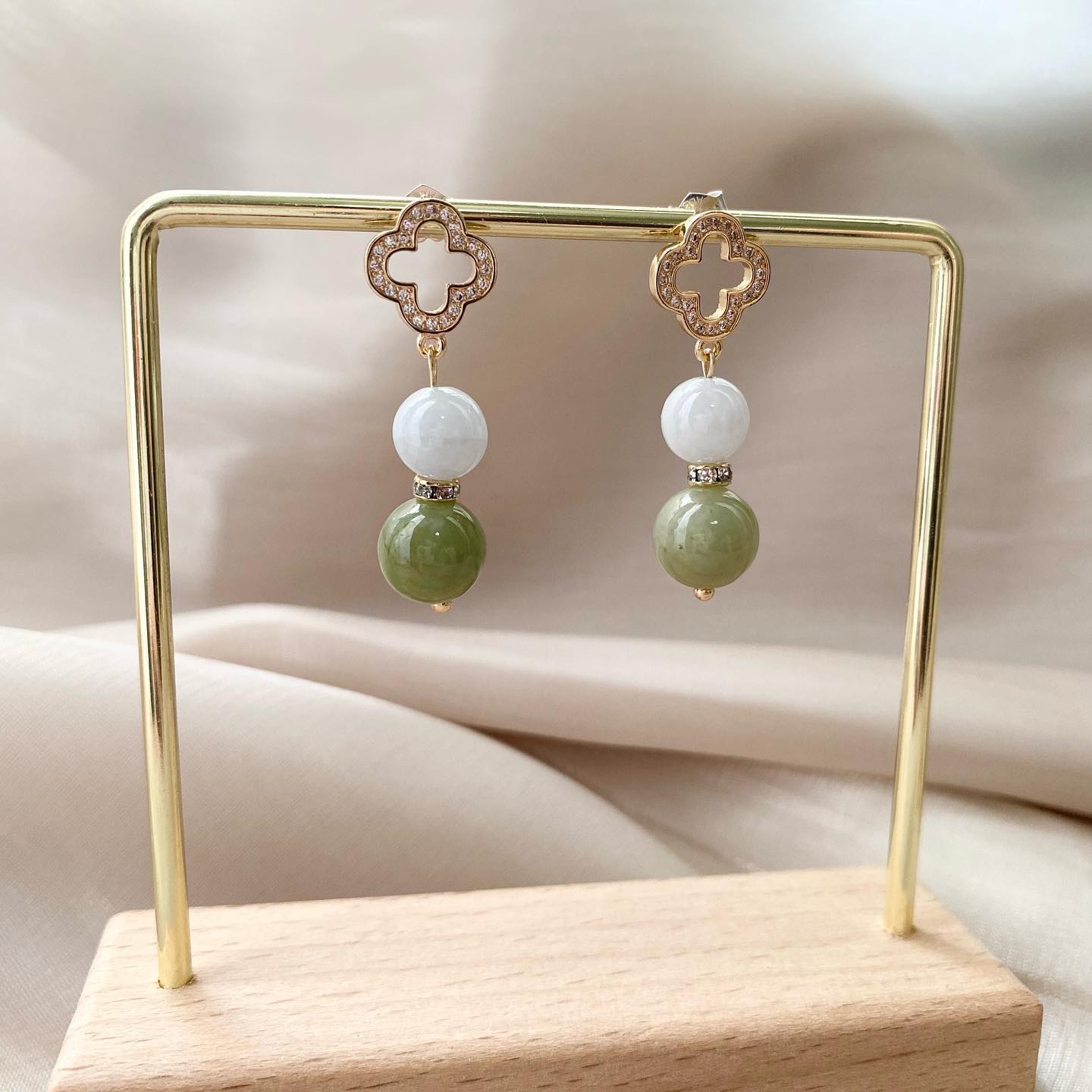 Double Prosperity Jade Earring