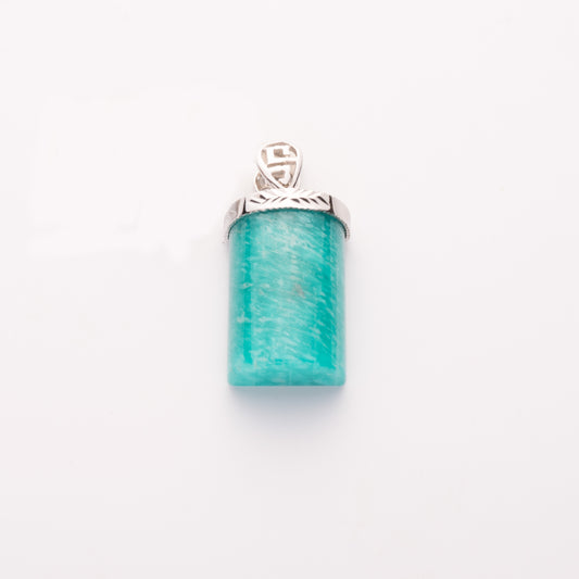 Amazonite Short Half Cylinder Pendant