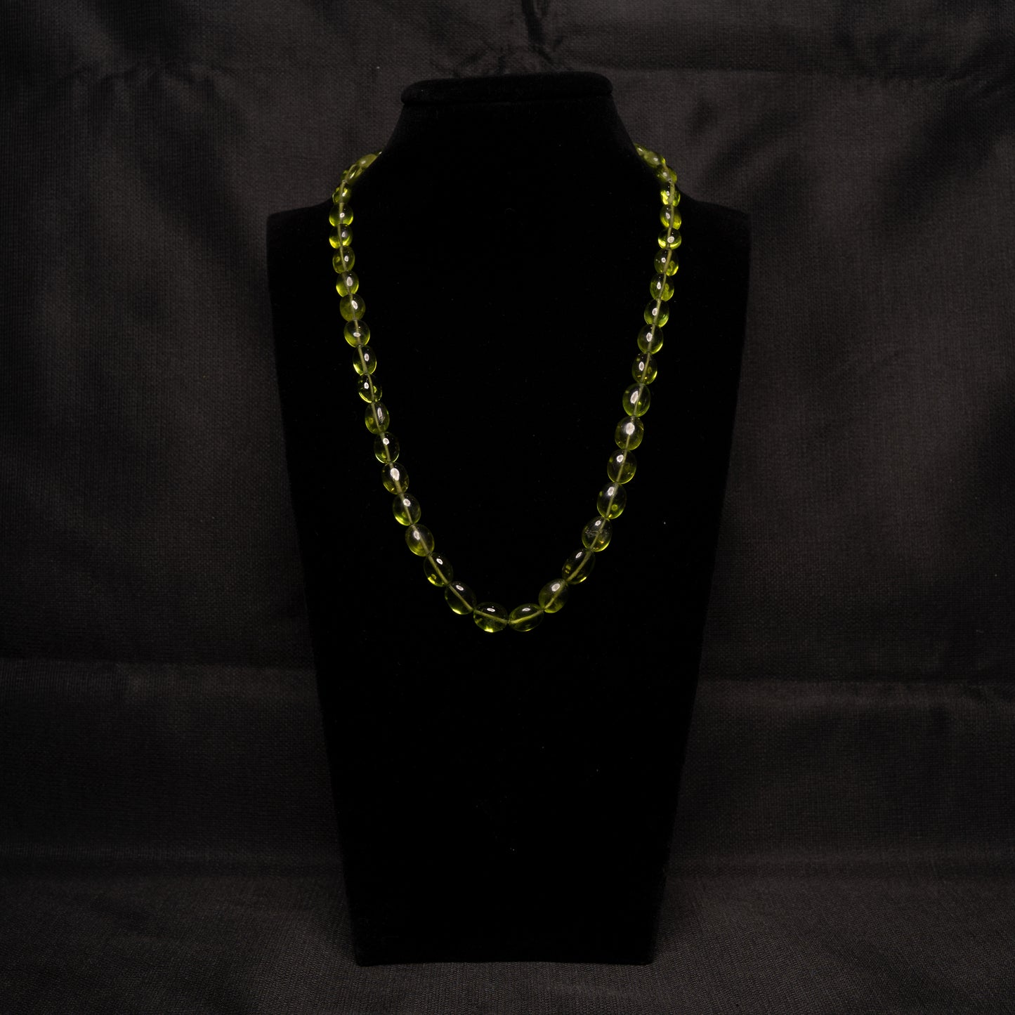 Peridot Oval Bead Necklace