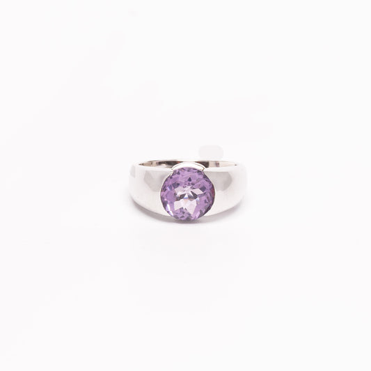 Round Amethyst Gemstone Ring