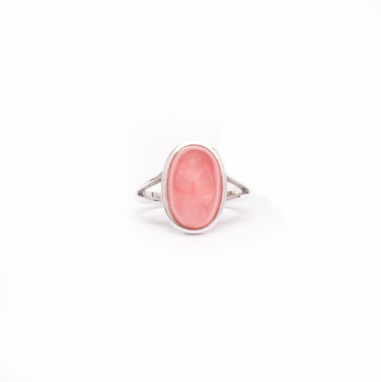 Oval Icy Rhodochrosite Cabochon Ring